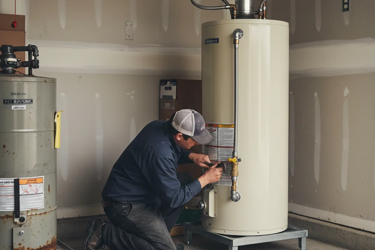 Water heater and shutoff valve replacement in Dover